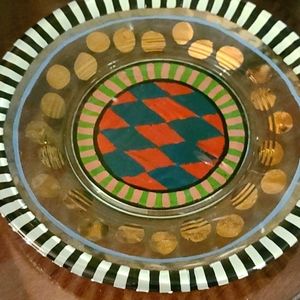 One MKC Vintage Handpainted, Handblown Glass Plates